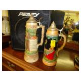 Two tall, German steins