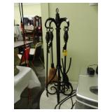 Wrought iron fireplace set