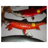 Large, mounted orange salmon trophy