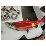Large, mounted red salmon trophy
