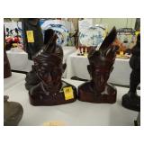 Two carved, wooden Polynesian busts