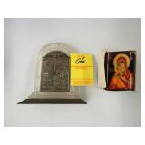 Folding, Russian Icon, along with a paper mache