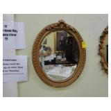 TOC oval French, beveled wall mirror