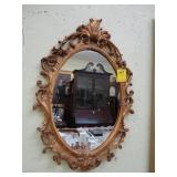 Italian, gilt, wall mirror, A/F top