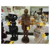 Old wooden carving of a man