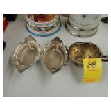Pair of Sterling silver nut dishes, along with a