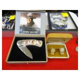 John Wayne pocketknife and a pair of gold tone,
