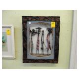Hand carved and beaded African artwork picture