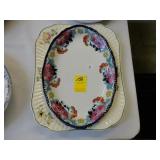 Two floral, English ironstone platters