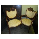 Pair of French, Rococo armchairs
