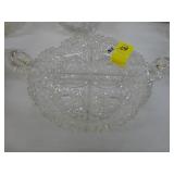 Brillant period cut glass relish/condiment
