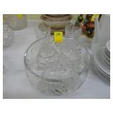 Large crystal bowl, along with various other