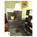 Intricacy hand carved African floor lamp