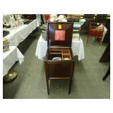 English, lift top, sewing stand