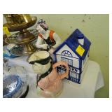 Fitz and Floyd cat jug, cookie jar and a