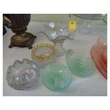 Pair of green, Murano dishes, a white Carnival