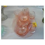 Lot of various pink Depression glass