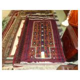 2.5' x 4'4' Red and orange Persian wool rug