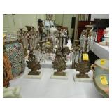 Three piece set of  19th Century girandoles