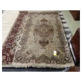 4' x 6' Tan and brown, Persian wool rug