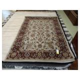 5' x 7' Floral wool rug, A/F