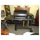 Traeger gas smoker / grill with custom cover
