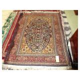 4' x 5' Multi-color, floral, Persian wool rug