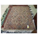 4' x 5' Brick, blue and tan, Persian wool rug