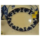 Flow blue platter in Regent pattern