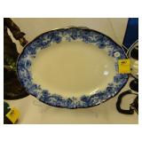 Large, TOC flow blue platter in Melrose pattern