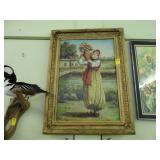 Large, oil on canvas, in gilt frame of a young