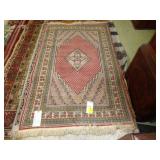 3' x 4' Salmon and green, Persian wool rug