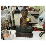Carved, wooden Buddha