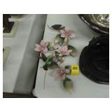 Pink, enamel flowers