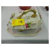 Hand decorated Prussian cheese dish with floral