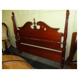 Full size, mahogany, pineapple carved bed with