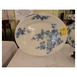 19th Century, floral, flow blue platter