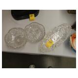 Cut glass celery, nappy and relish, A/F