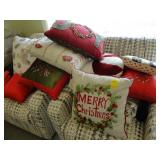 Lot of decorator pillows