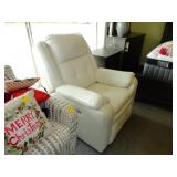 White leather electric recliner