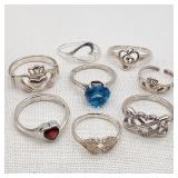 Hearts Silver RingsTopaz Diamonds (8)