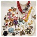 Vintage & Newer Brooches Necklaces Etc.
