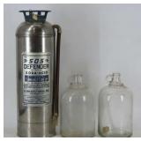 Fire Extinguisher and Glass Jugs
