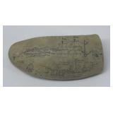 Scrimshawed Whale Tooth
