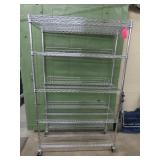 Rolling Chrome Wire Shelving Unit