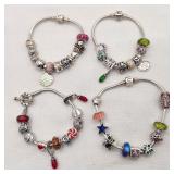 Chamila Silver Charm Bracelets (4)