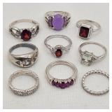 Silver Rings Tourmaline Amethyst Spinels (9)