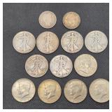 Silver US Coins 1907-64 Quarters & Half Dollars