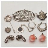 Silver Brooches Earrings & Army War College