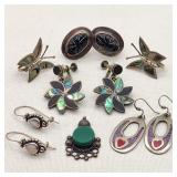 Mexico Silver & Alpaca Earrings & Pendant